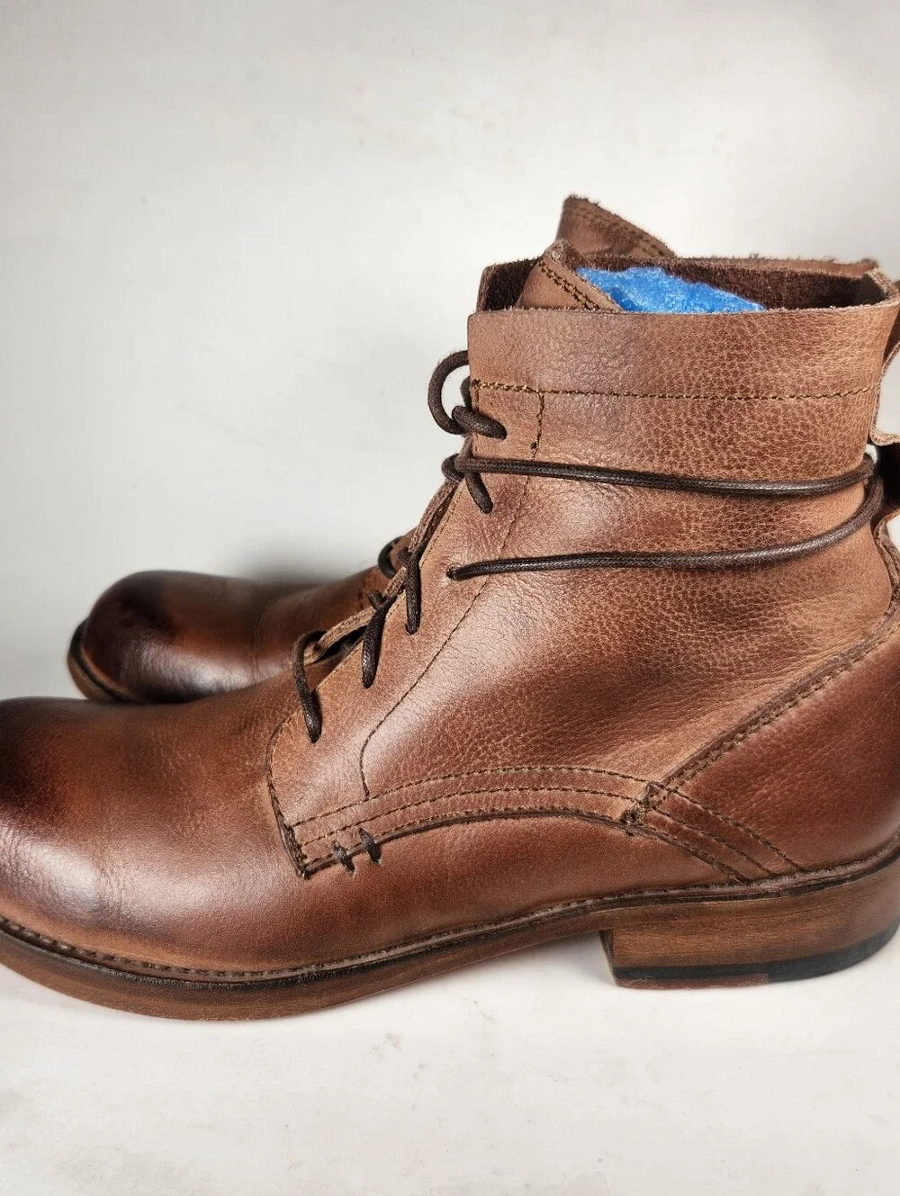FRYE Men’s Phillip Boot Size 7.5 D Brown Leather Lace Up Western